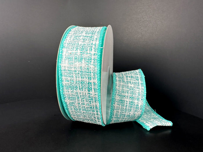 1.5" Aqua Tweed Ribbon Bolt