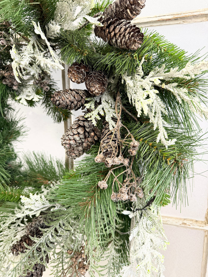 17" Winter Lodge Wreath