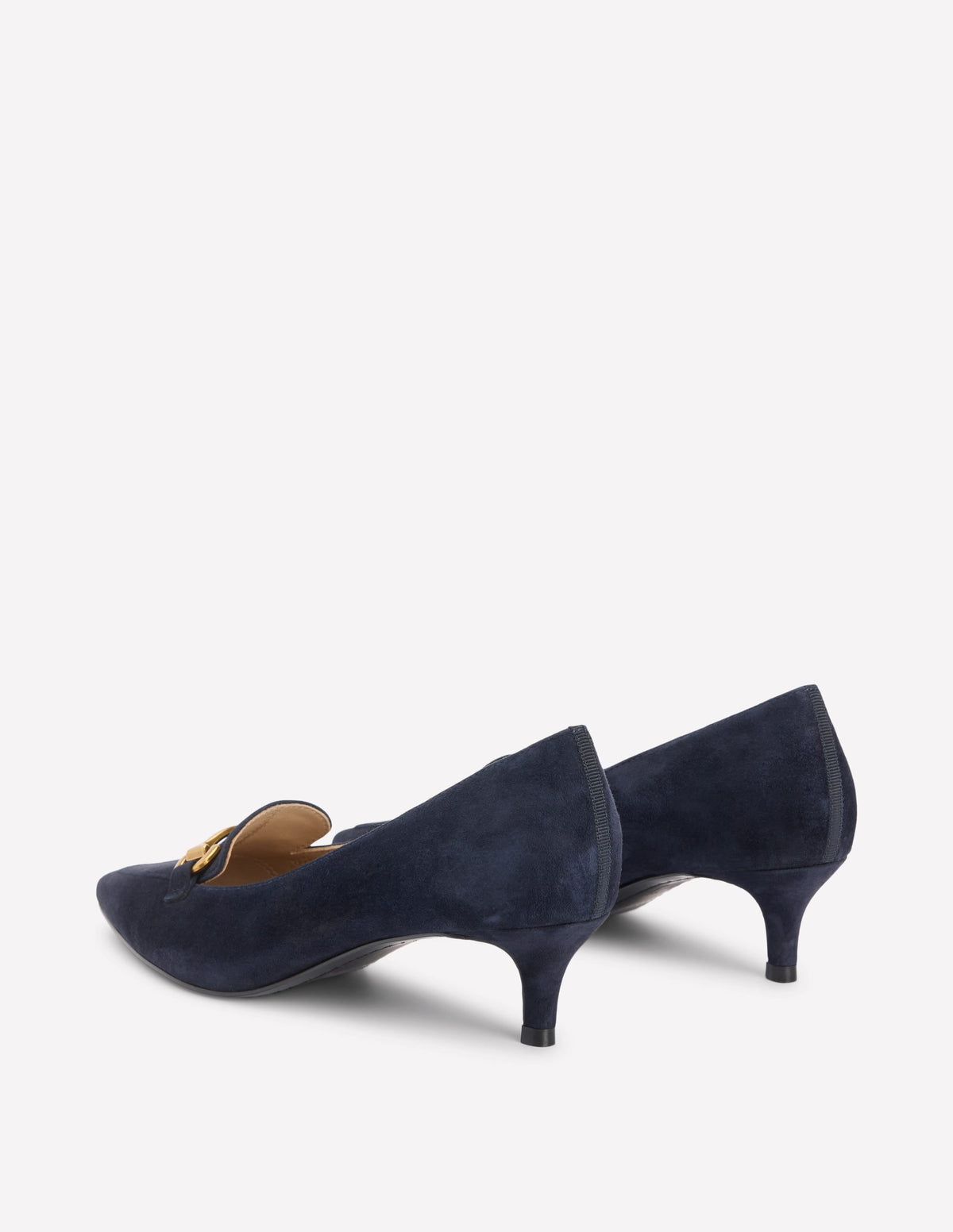 Iris Heel Snaffle Point Loafer-Navy