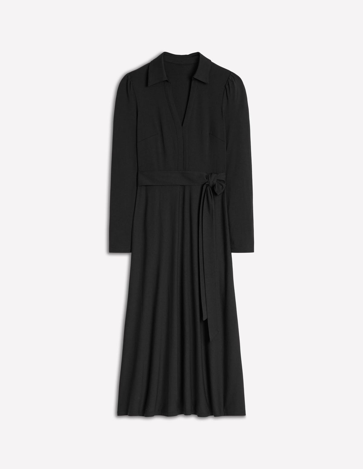 Imogen Collared Jersey Dress-Black
