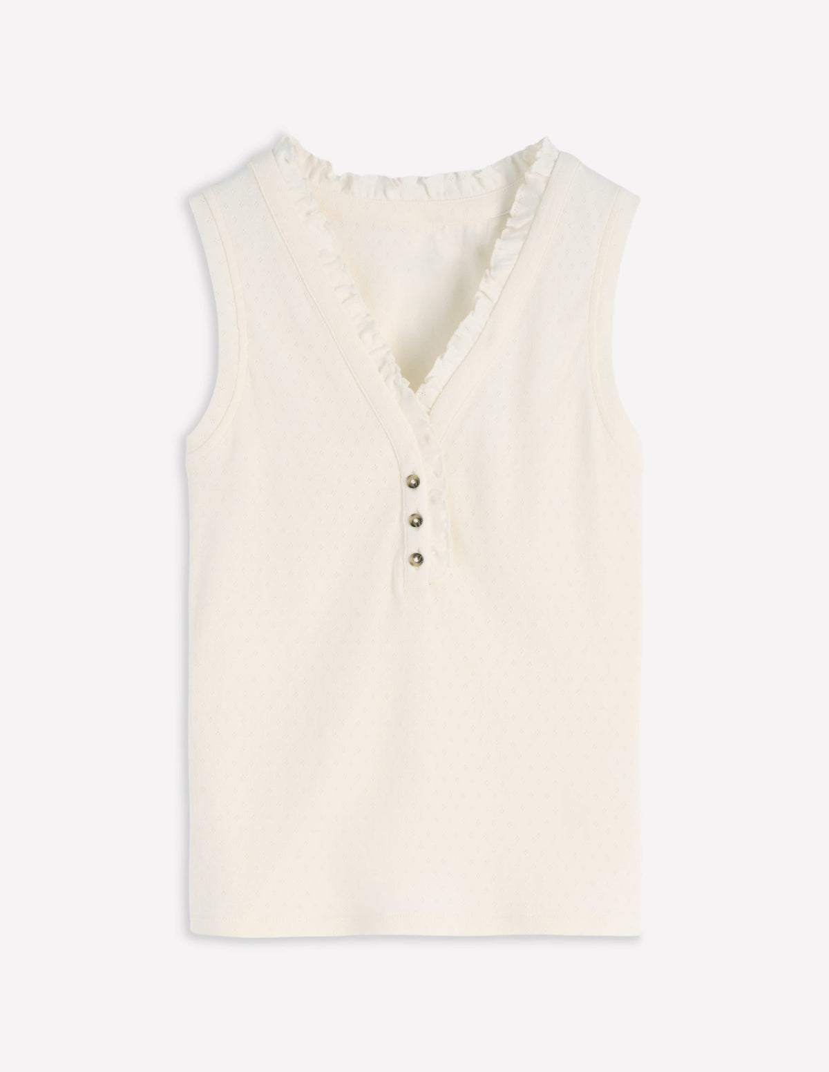 Jersey Henley Pajama Vest-Classic Ivory