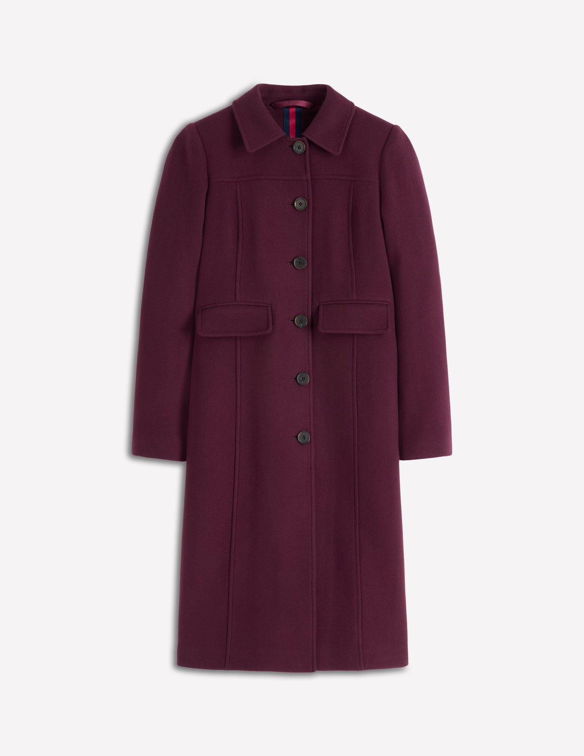 St Albans Fitted Coat-Dark Cherry