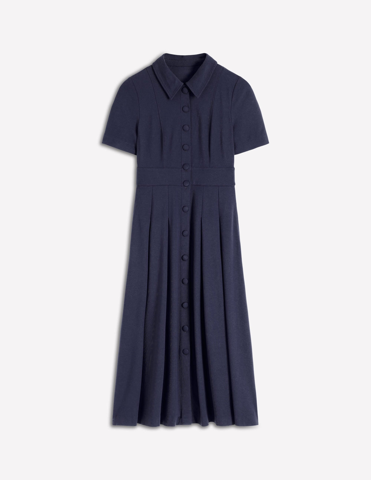Bridget Ponte Shirt Dress-Navy