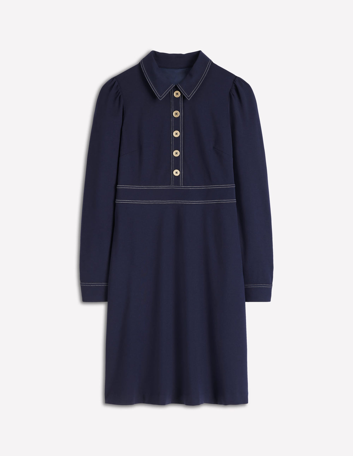 Nicolette Long Sleeve Dress-Navy
