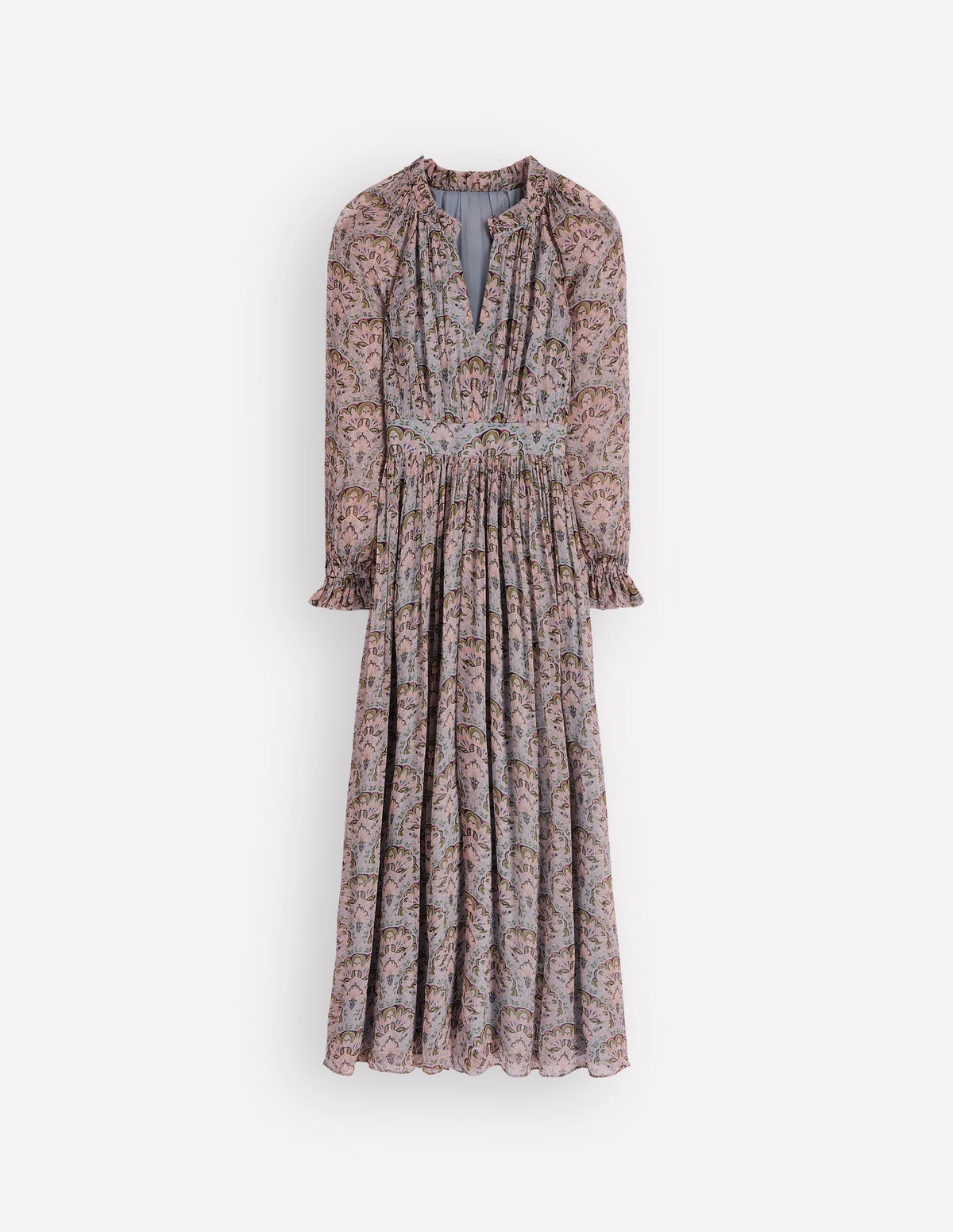 Romantic Ruffle Neck Dress-Multi Paradise Gardens