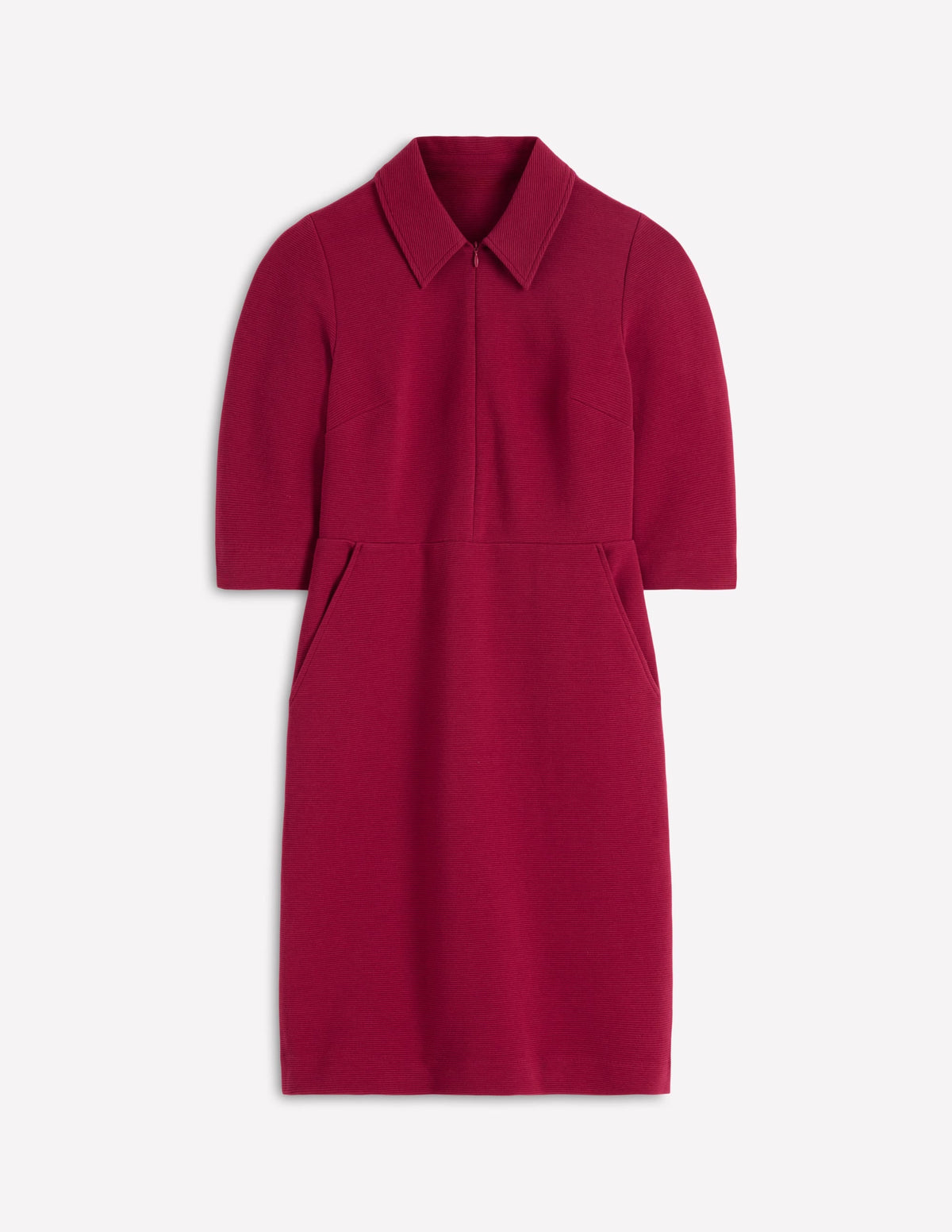 Cam Short Sleeve Ottoman Dress-Ruby Red