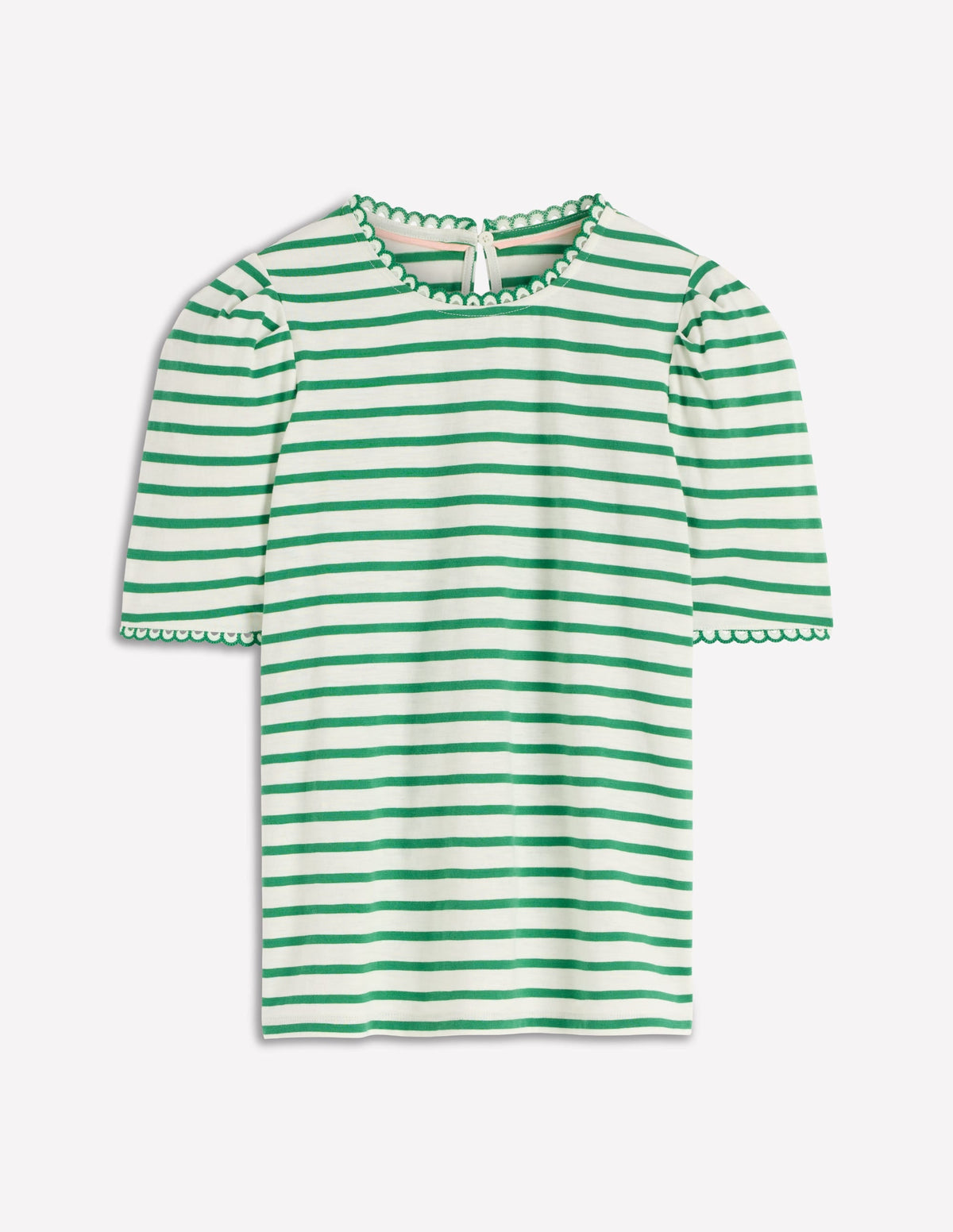 Ali Trim T-shirt-Ivory and Amazon Stripe