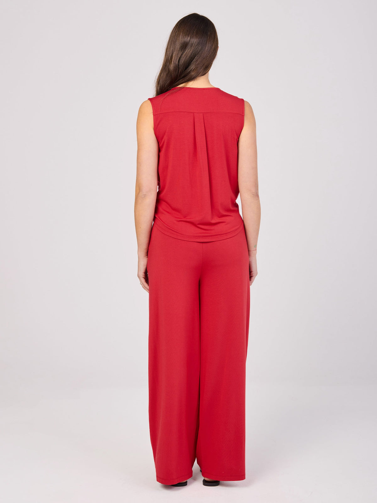 Nomad Modal Wide Leg Pant - Cherry
