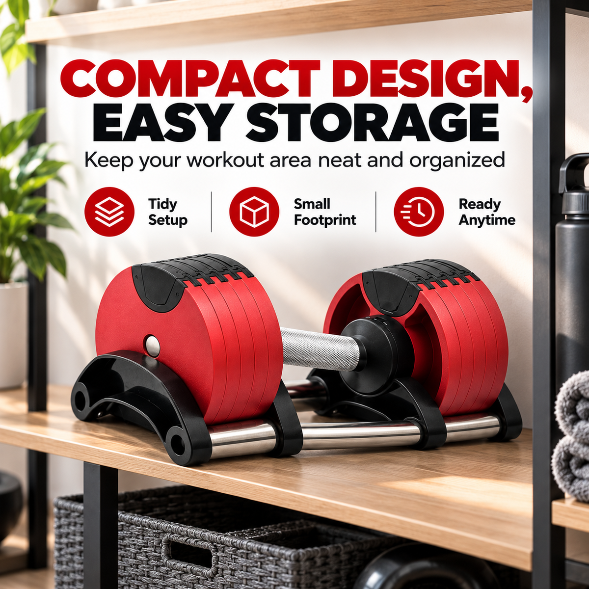 All-in-One Adjustable Dumbbell – Compact Home Gym Strength Training Equipment