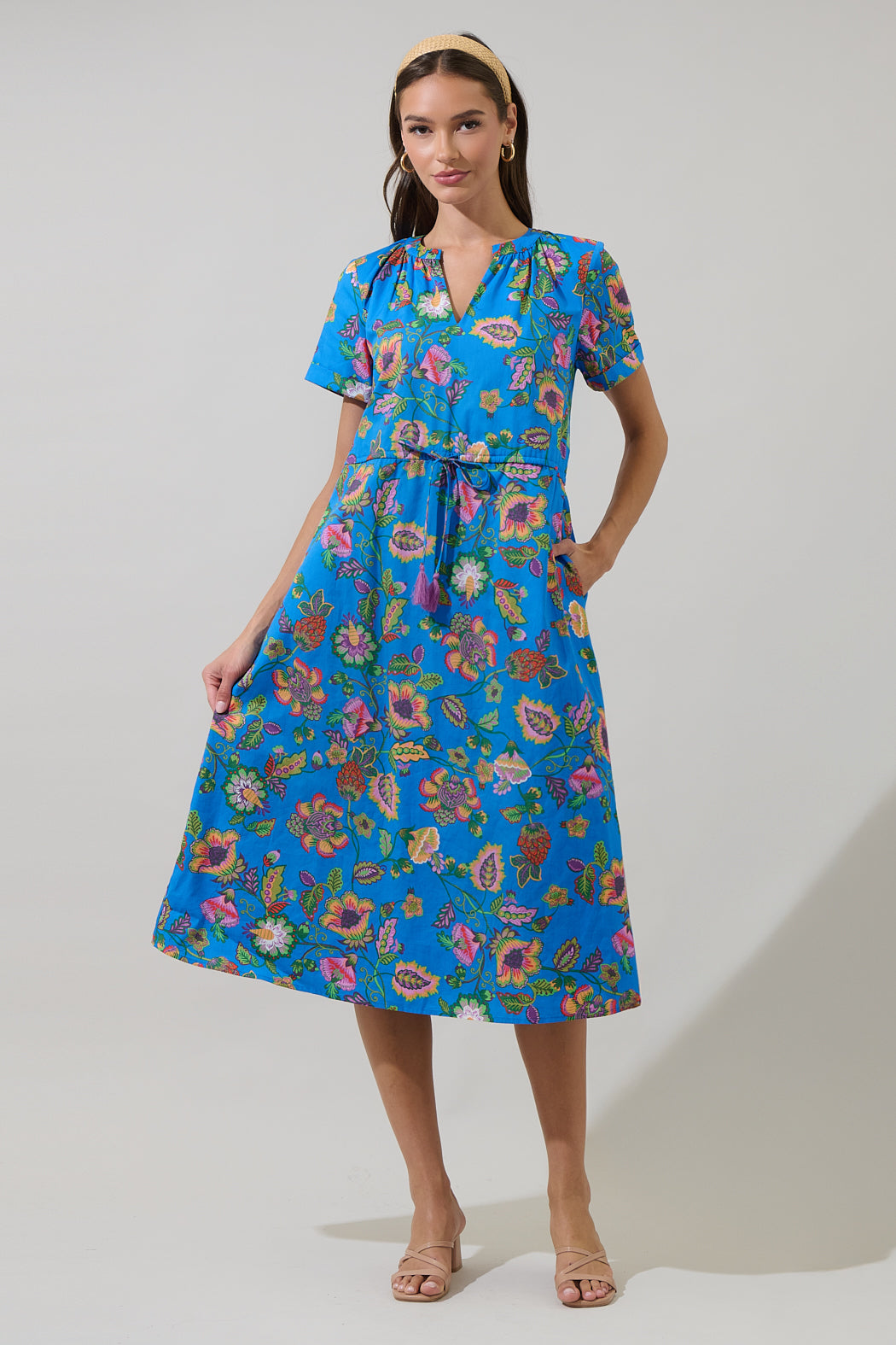 Anabelle Floral Fatima Ruffle Midi Dress