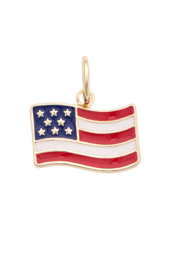 American Flag Charm in Red and Blue