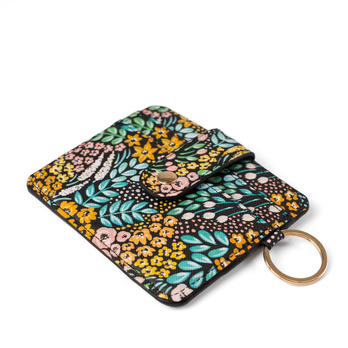 Black Floral Card Wallet