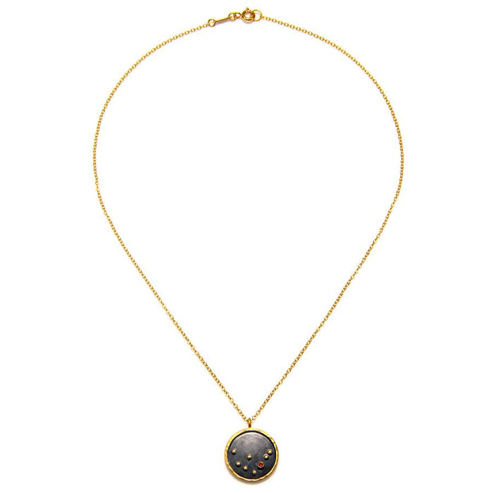 Capricorn Zodiac Necklace Gunmetal