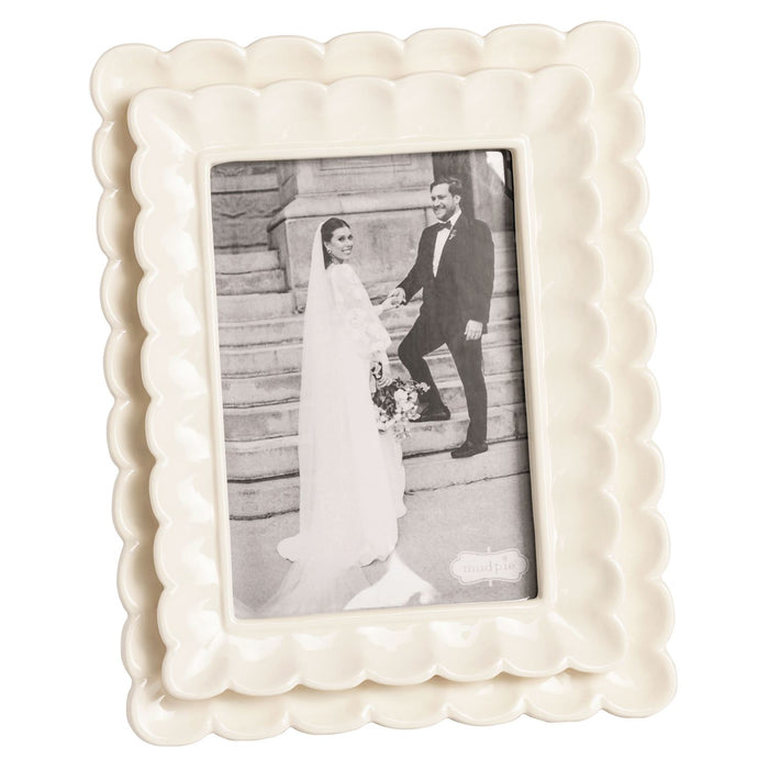 Large White Scalloped Frame
