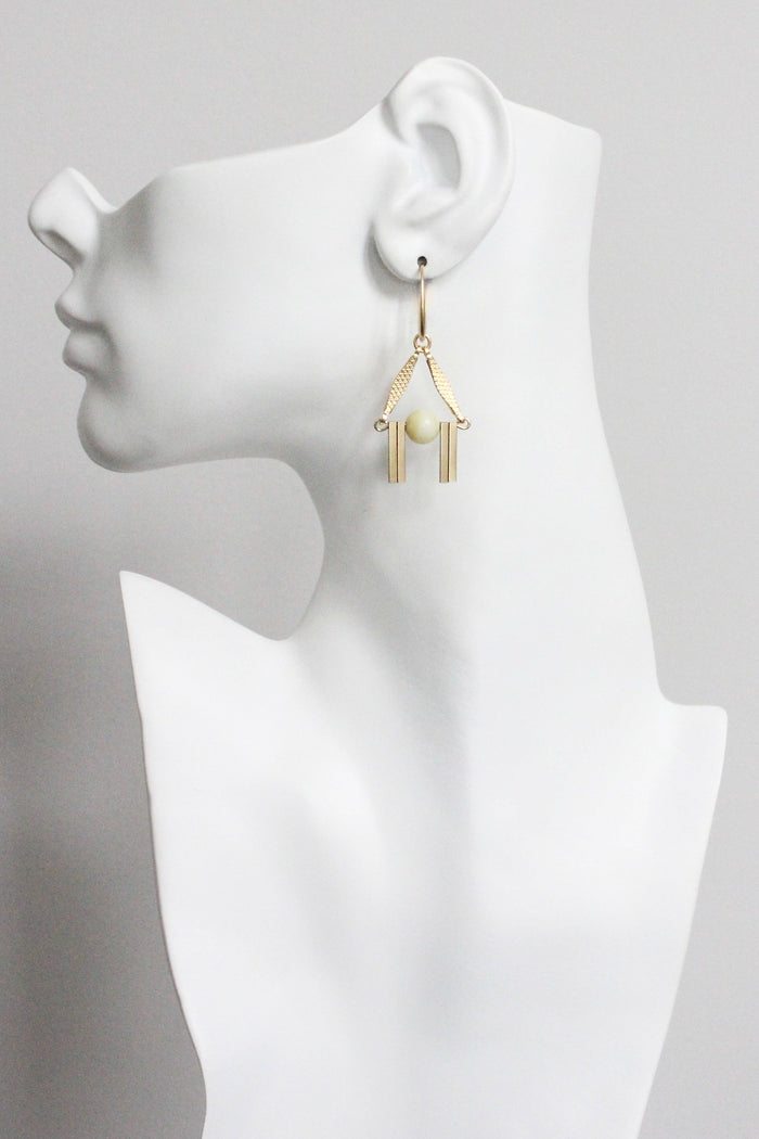 Lemon Jade Art Deco Earrings