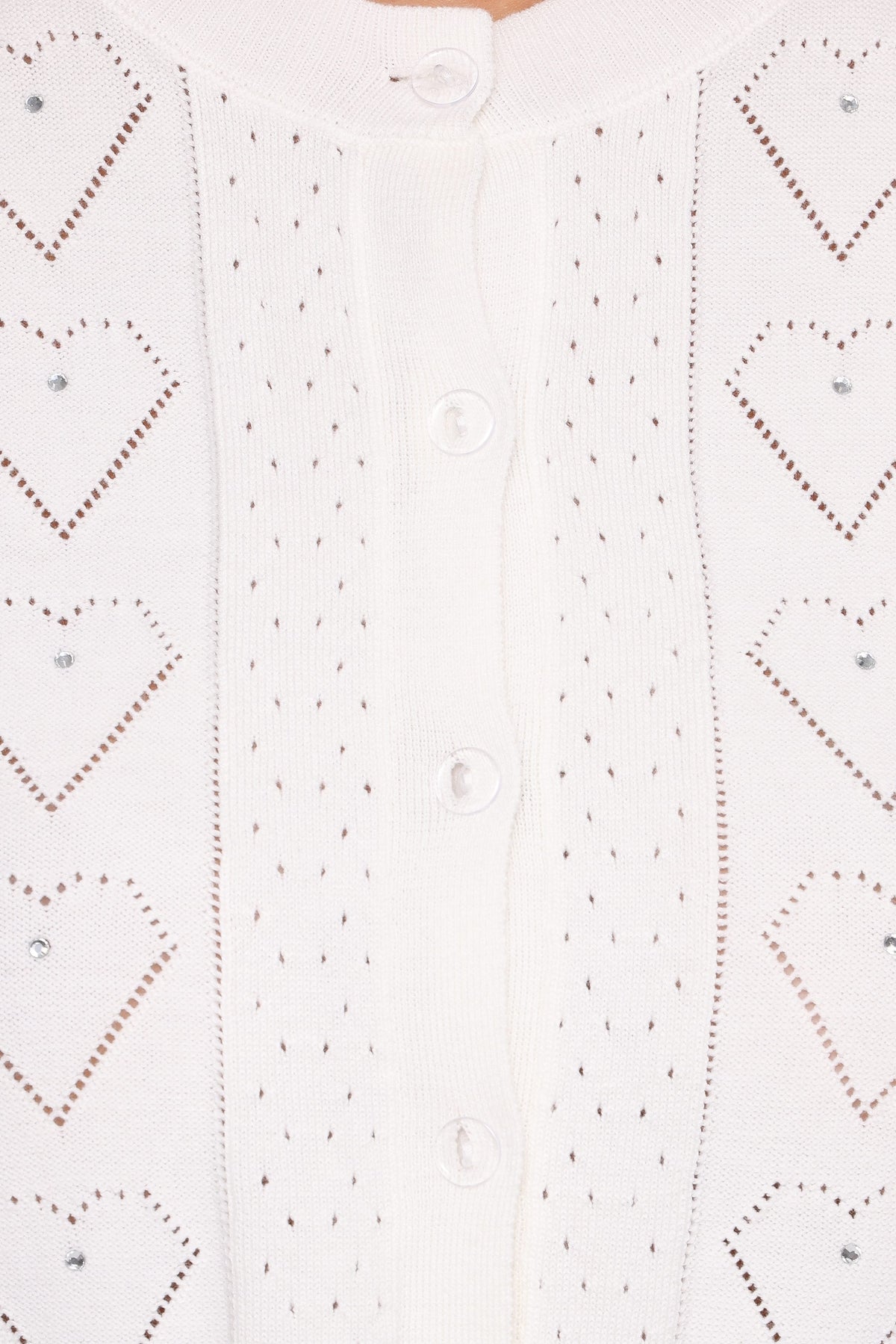 Baylie Pointelle Cardigan - White