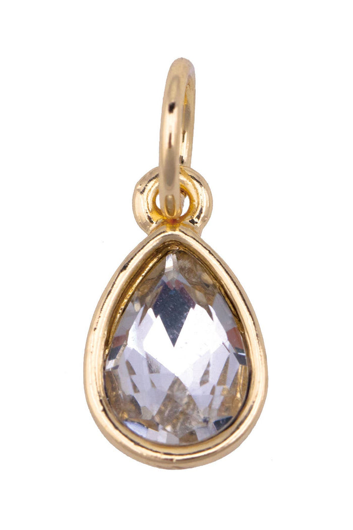 Rhinestone Teardrop Charm in Clear