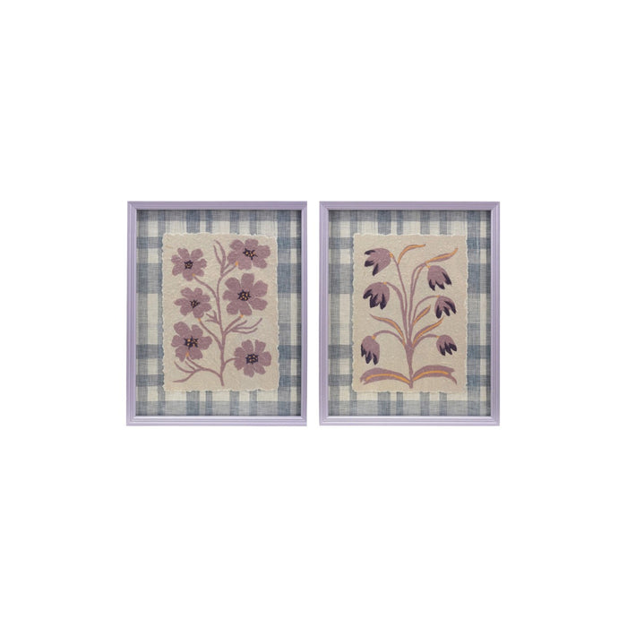 Wood Framed Purple Glass Wall Decor - 2 Styles