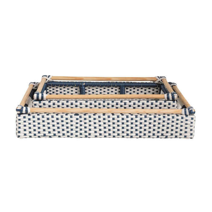 Woven Blue & White Tray- 2 Sizes