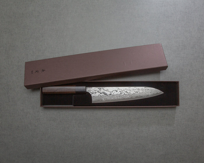 Yoshimi Kato VG10 Damascus 210mm Gyuto with Rosewood Wa-Handle