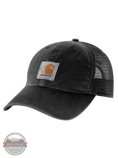 Carhartt 100286 Canvas Mesh Back Cap Black Front View