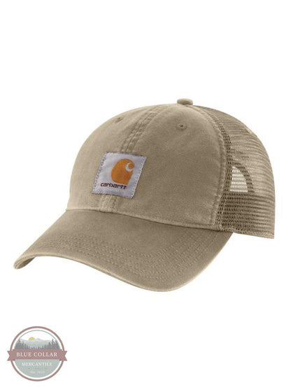 Carhartt 100286 Canvas Mesh Back Cap Dark Khaki Front View