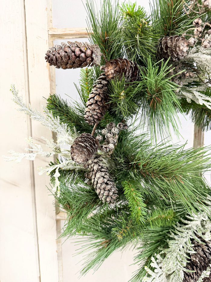 17" Winter Lodge Wreath