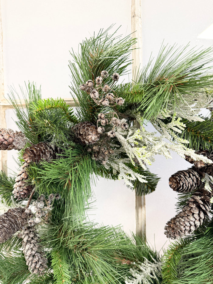 17" Winter Lodge Wreath