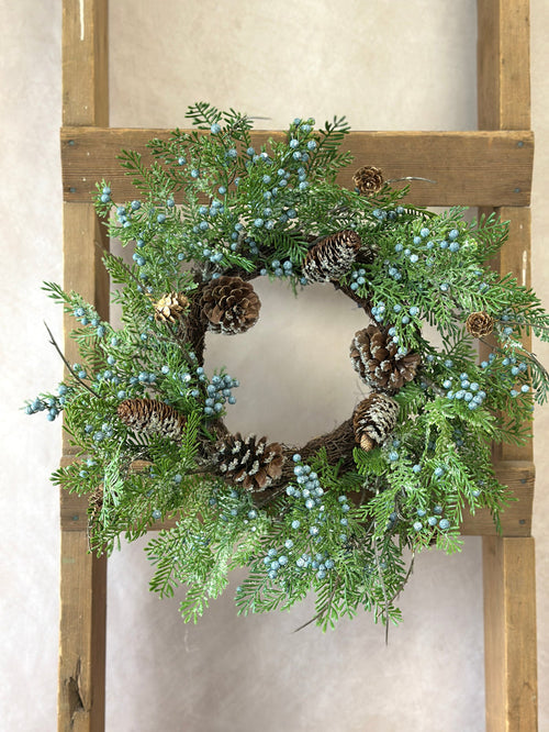 18" Winter’s Tale Pine Candle Ring