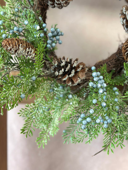 18" Winter’s Tale Pine Candle Ring