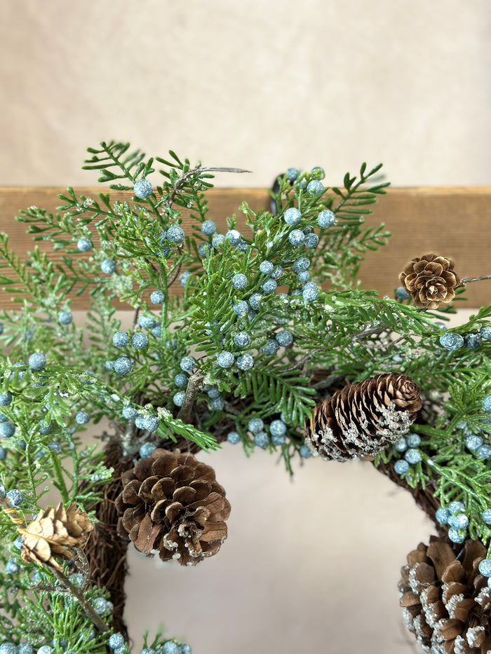 18" Winter’s Tale Pine Candle Ring