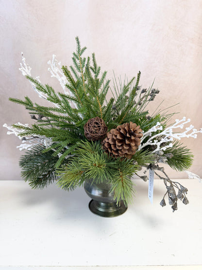 20" Winter Pinescape Centerpiece