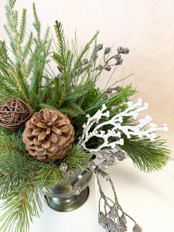 20" Winter Pinescape Centerpiece