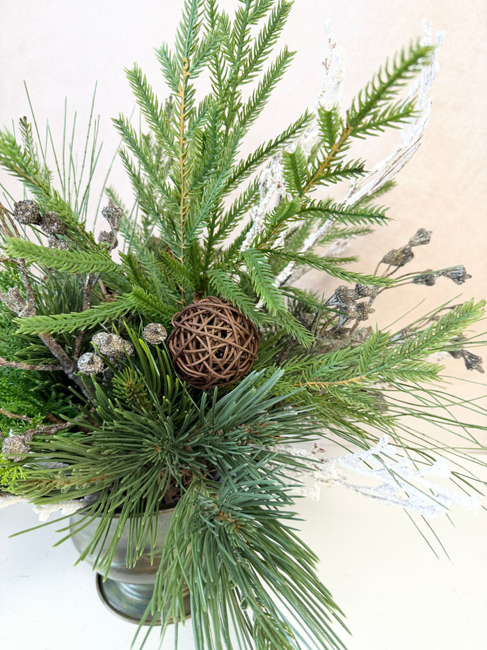 20" Winter Pinescape Centerpiece