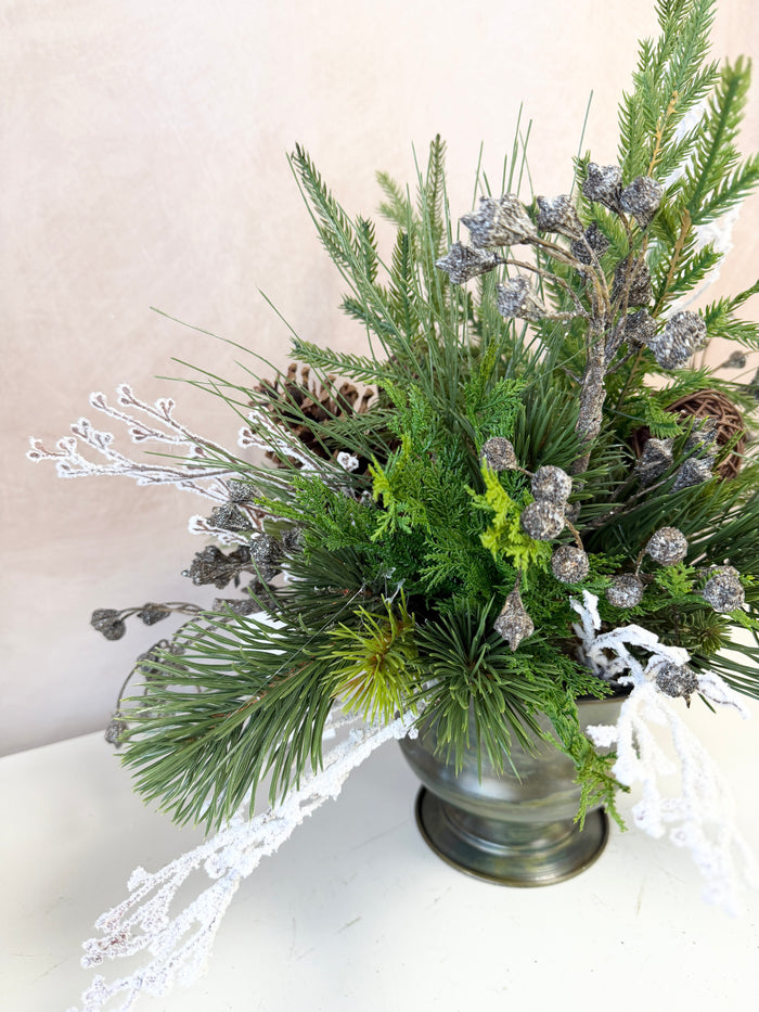 20" Winter Pinescape Centerpiece