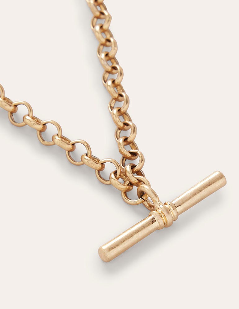 T-bar Chain Necklace-Gold Colour