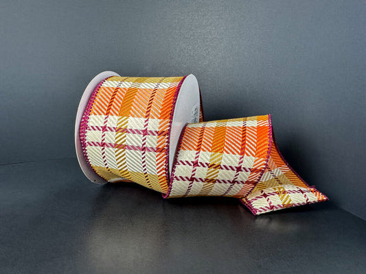 2.5" Sunflower Plaid Ribbon Bolt