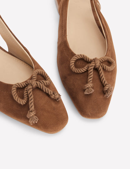 Easy Slingback Flats-Raw Umber