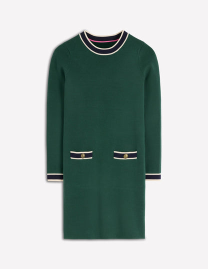 Holly Knitted Shift Dress-Emerald Night