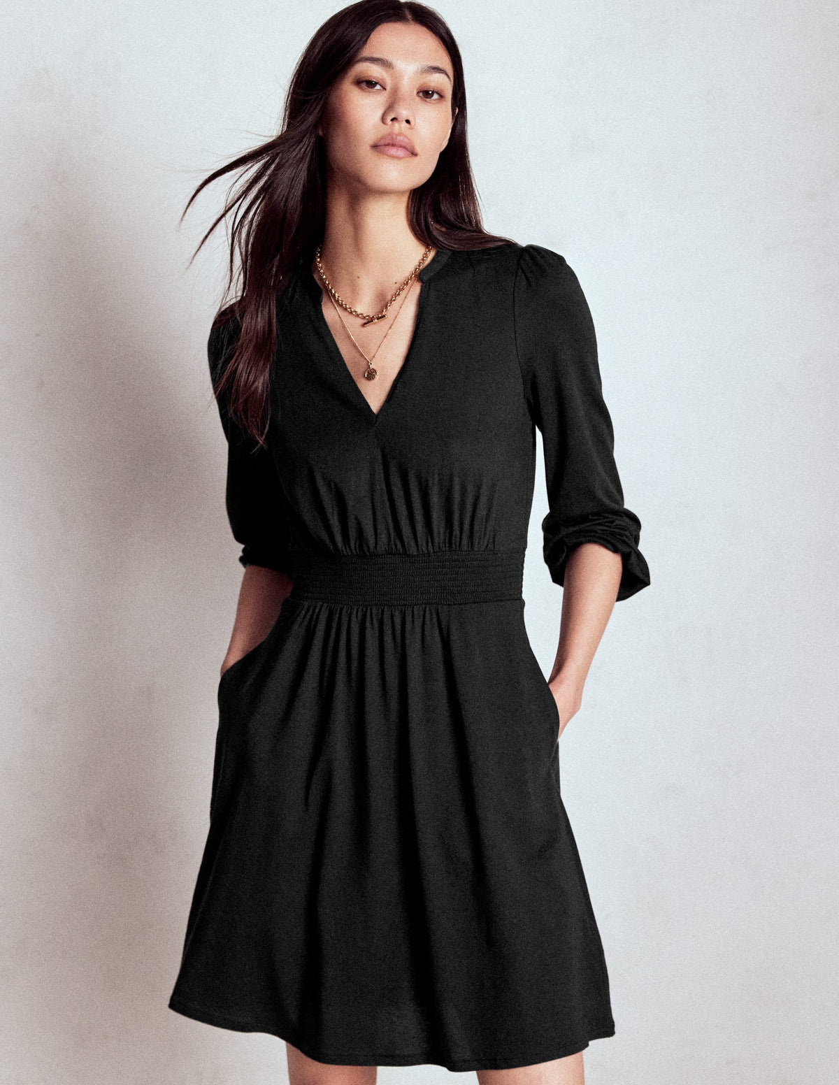 Sarah Short Jersey Dress-Black