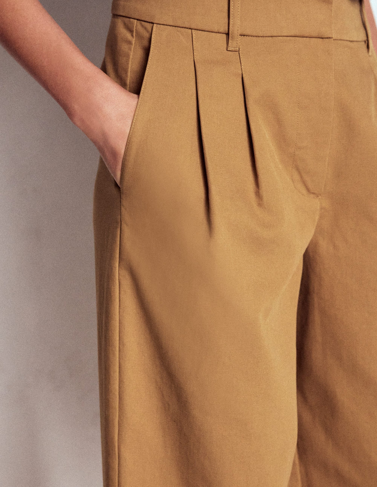 Bloomsbury Cotton Pants-Camel