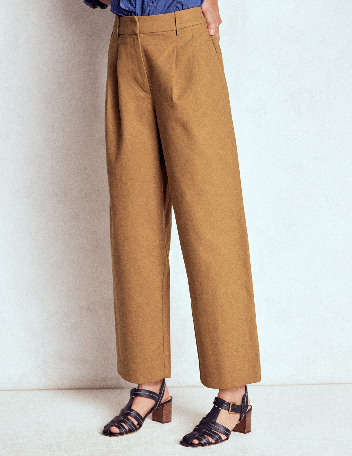 Bloomsbury Cotton Pants-Camel