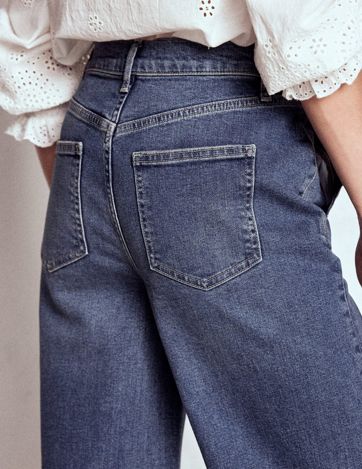 High Rise Clean Wide Jeans-Mid Vintage