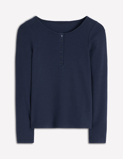 Rib Henley-Navy