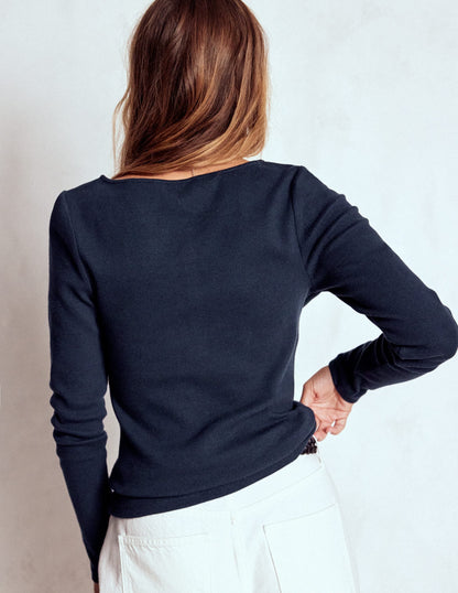 Rib Henley-Navy