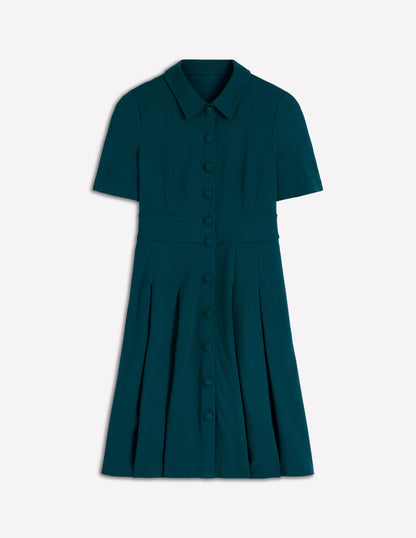 Bridget Ponte Short Dress-Midnight Teal
