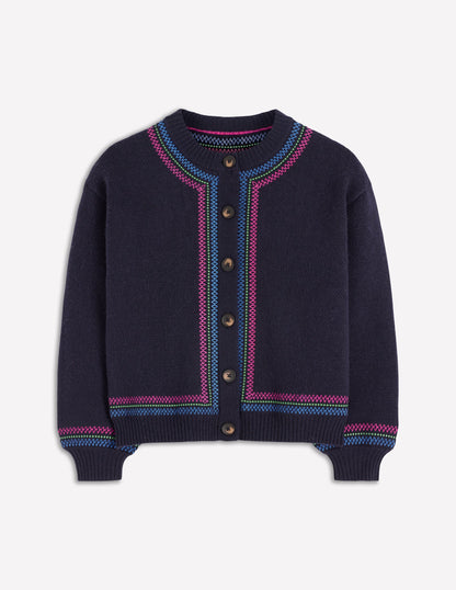 Abi Jacquard Cardigan-Navy, Tiger