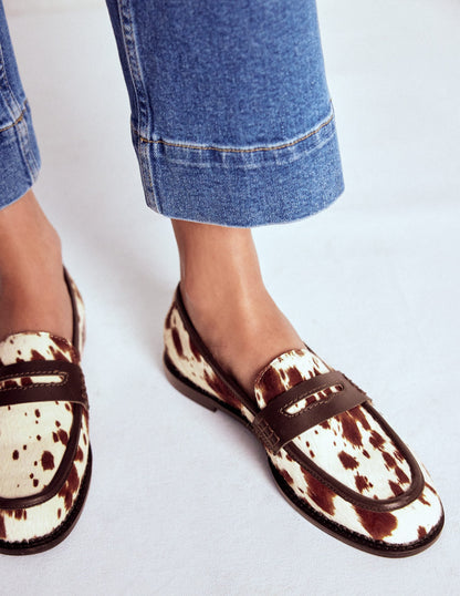 Nya Penny Loafers-Brown/Ivory