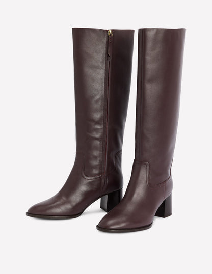 Skye Smart Knee Boots-Dark Cherry