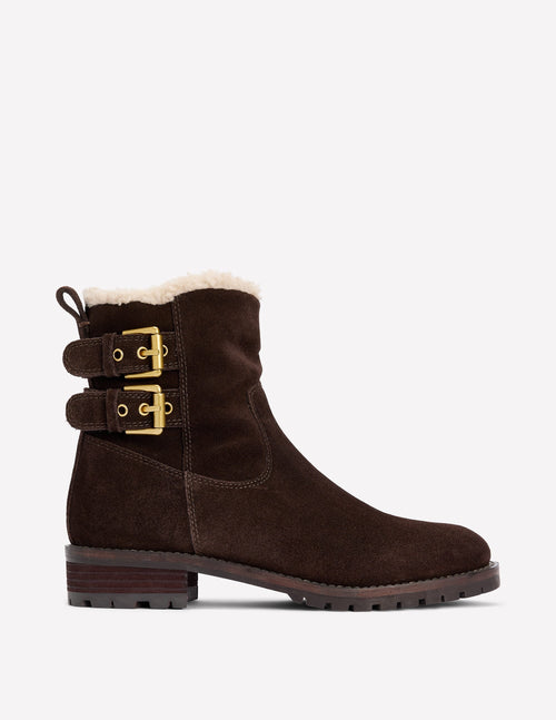 Buckle Ankle Boots-Bitter Chocolate